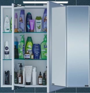 Зеркальный шкаф с подсветкой СанТа Стандарт 113011 80см белый